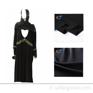 İslami Müslüman Resmi Siyah% 100 polyester Abaya Kumaşlar